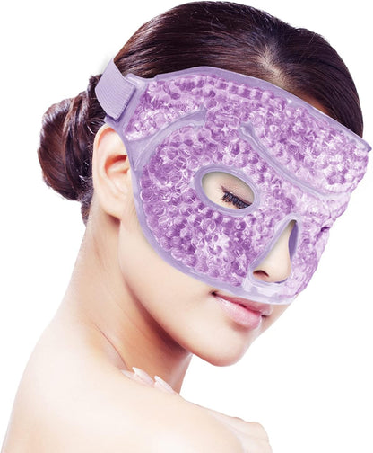 Ice Face Eye Mask for Woman Man,Hot or Cold Gel Face Ice Mask Reusable