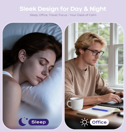 LC-dolida Aura Pro Sleep Earplugs, 38dB Higher Noise Reduction - Ultra-Soft Silicone for Snoring & Noise Blocking, Skin-Safe Custom Fit, Sleek & Reusable for Travel, Office(Purple)