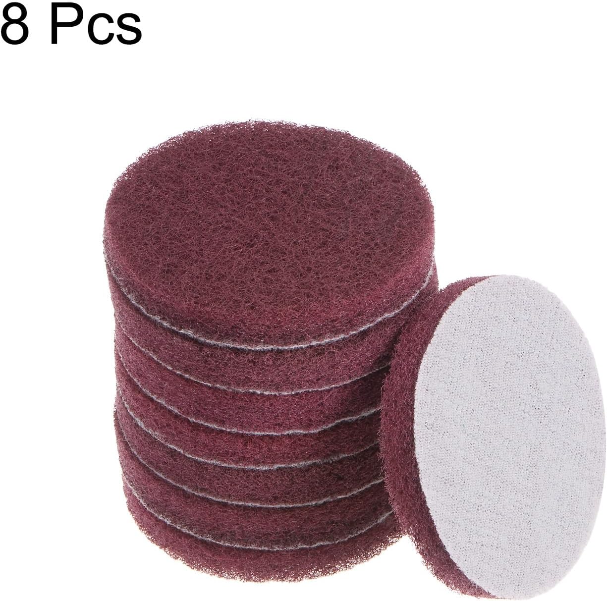 HARFINGTON 8pcs Drill Power Brush 3 inch Tile Scrubber Scouring Pads 180-240 Grit for Bathroom Kitchen Household Cleaning
