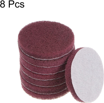 HARFINGTON 8pcs Drill Power Brush 3 inch Tile Scrubber Scouring Pads 180-240 Grit for Bathroom Kitchen Household Cleaning