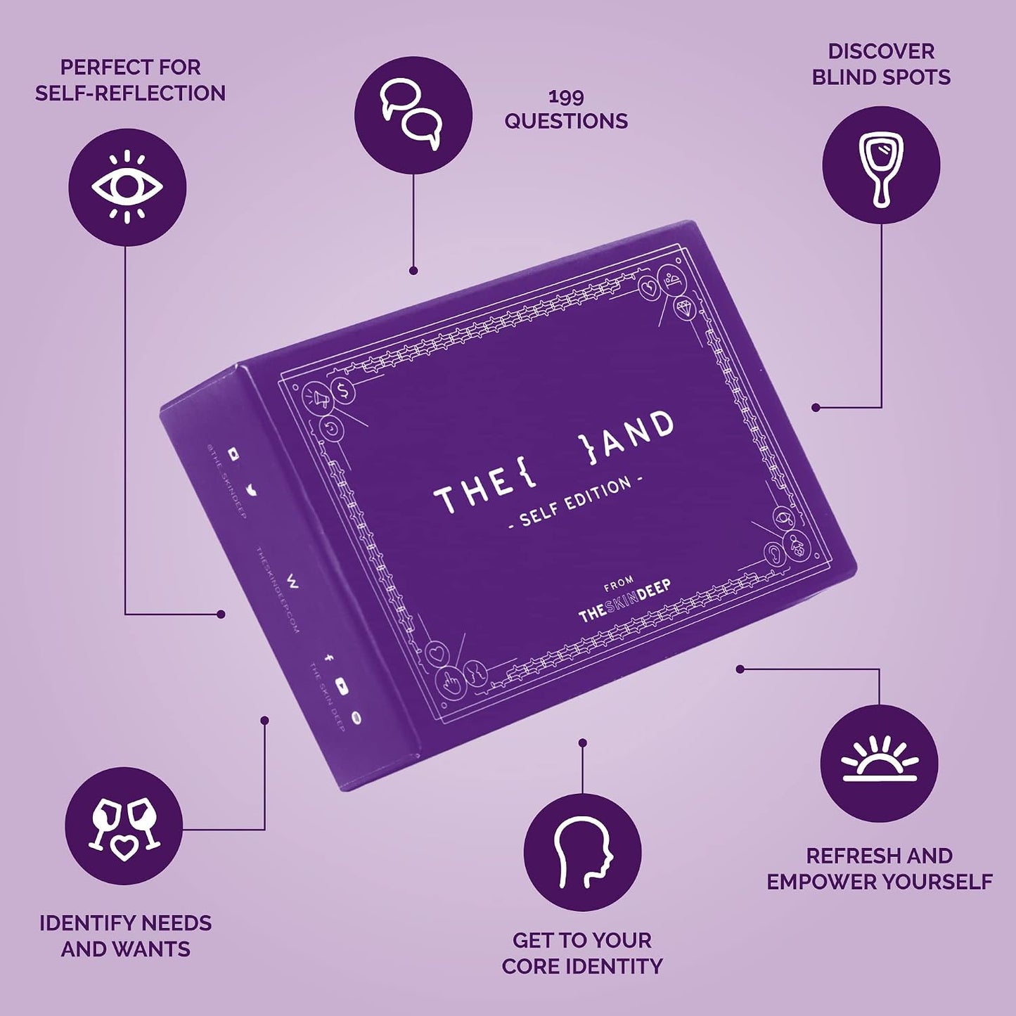 {THE AND} Self Love Edition - 199 Self Reflection Cards to Improve Self Awareness - Self Care Question Card Deck to Prompt Mindfulness & Meditation - Explore Identity for Women & Men By The Skin Deep