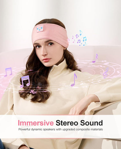 Perytong Sleeping Headphones Bluetooth Headband, Soft Long Time Play Sleeping Headsets with Built in Speakers Perfect for Workout,Running,Yoga,Travel, Darkgray