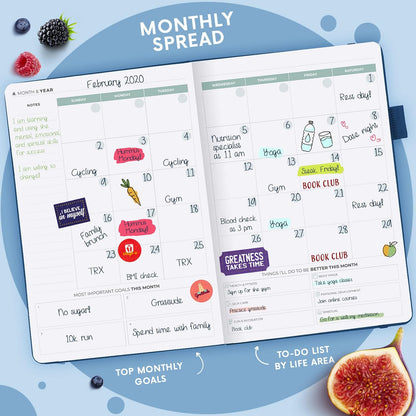 Clever Fox Wellness Planner & Food Journal for Weight Loss, A5 Orange | 5.8"x8.3" nutrition & exercise tracker for women tracking meals, diet & symptom diary, calorie counter notebook, stickers