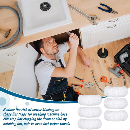 40 Pcs Nylon Washer Hose Lint Traps Washing Machine Mesh Filters | Washer Drain Hose, Fits Laundry Pipes, Helps Catch Lint, Includes 40 Zip Ties, Nylon Mesh Screen, Utility Sink Drain