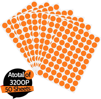 3500 Pieces Dot Stickers, 3/4 inch Color Coding Labels, 10 Color Circle Price Stickers for Office Classroom Student