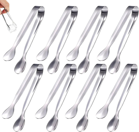 16 Pack Mini Sugar Tongs Stainless Steel Mini Serving Tongs Appetizer Tongs for Candy Buffet, Tea Party, Wedding Ice Tongs for Small Foods, Ice Cubes, Canapés