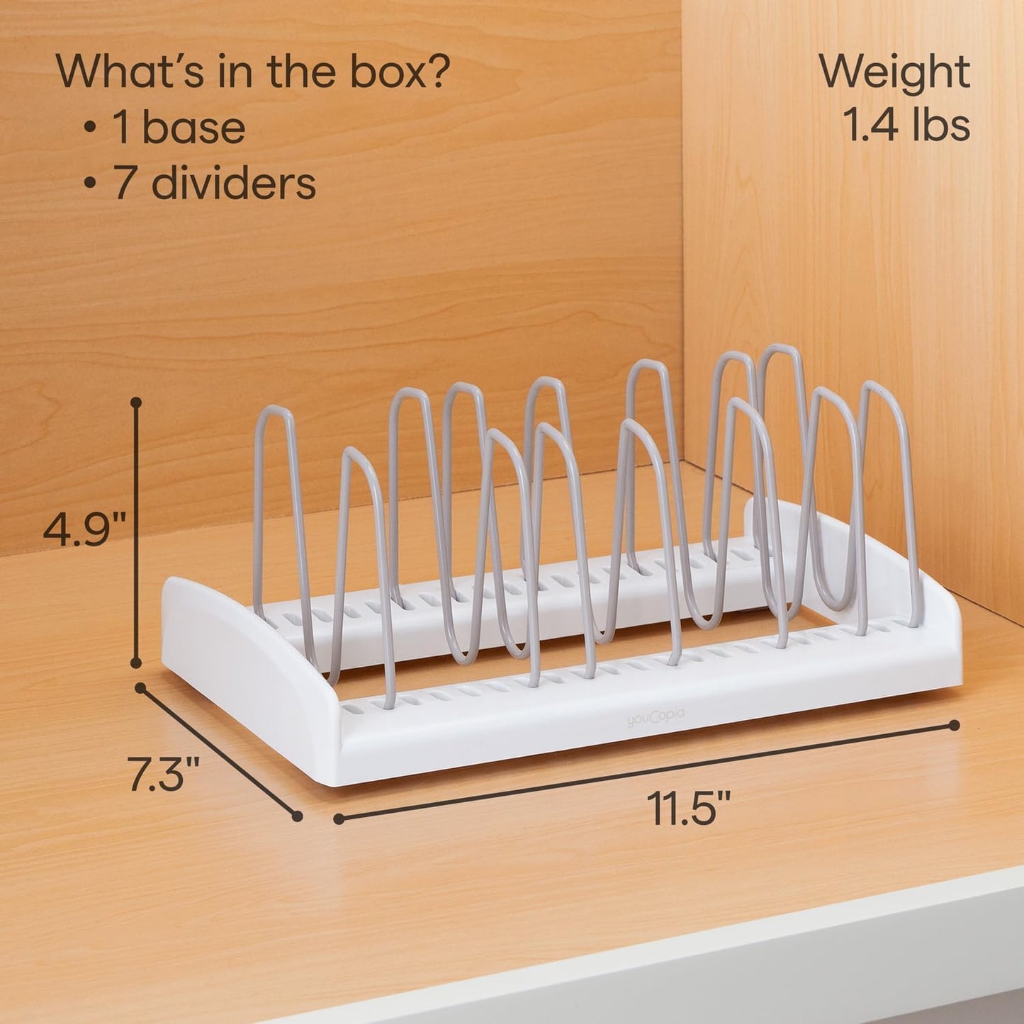 YouCopia StoreMore Bakeware Rack, Adjustable Dividers, Baking Pan Organizer