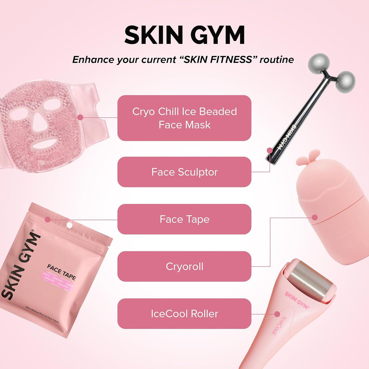 SKIN GYM CryoChill Ice Beaded Face Mask, Reusable Cooling Cryo Puffiness