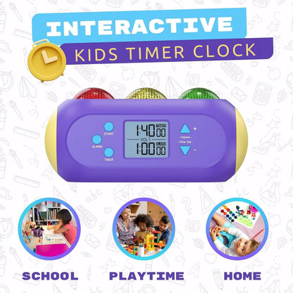 Visual Timer for Kids, Interactive Light and Sound Visual Timer for Classroom with Red, Yellow, and Green Lights, Engaging Timer for Kids, for Teachers, or Holiday Present