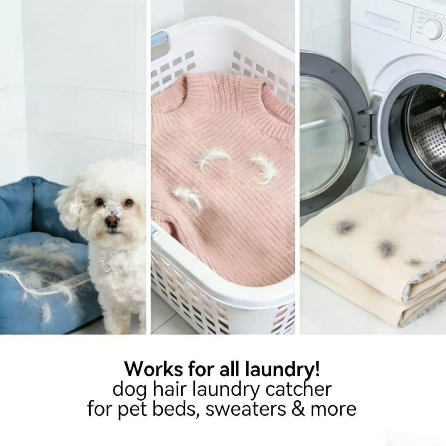 Pet Hair Catcher for Laundry, 4-Pack Floating Lint Remover | Non-toxic durable material,reusable design,prevents drain clogging,fits most fabrics,effortless rinse cleaning for pet owners