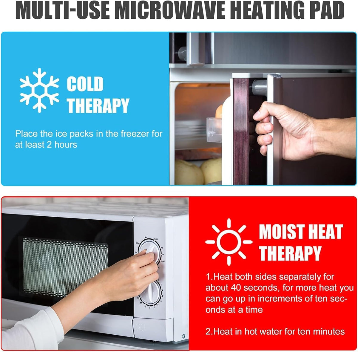 Ice Packs for Injuries Reusable Gel - Hot Cold Gel Ice Pack for Injury, Pain Relief, Rehabilitation - Flexible Ice Packs for Knee, Shoulder, Back, Neck, Wrist - 4.7" x 12.2"