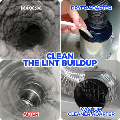 Holikme 35FT Dryer Vent Cleaner Kit 58Pcs - Lint Remover Brush Vacuum Tools | Dryer Vent Brush Kit, Omnidirectional Lint Vacuum Attachment & Lint Trap Brush Clean Hard-to-Reach Areas, Remove Hidden Lint