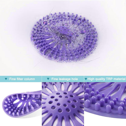 Gotega 5 Pack Sink Drain Strainer, Hair Catcher for Bathroom Tub Shower | Sink Hair Catcher Shower Drain Durable Silicone Hair Stopper Shower Drain Cover Hair Trap, Bathroom Sink Replacement