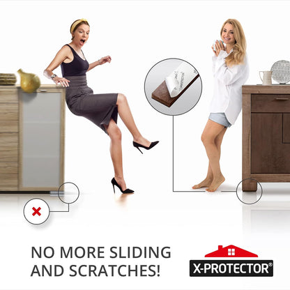 X-PROTECTOR Non Slip Furniture Pads – 12 Premium Furniture Grippers 3"! | Best Self Adhesive Rubber Feet Furniture Feet – Ideal Non Skid Furniture Pad Floor Protectors – Keep Furniture in Place!