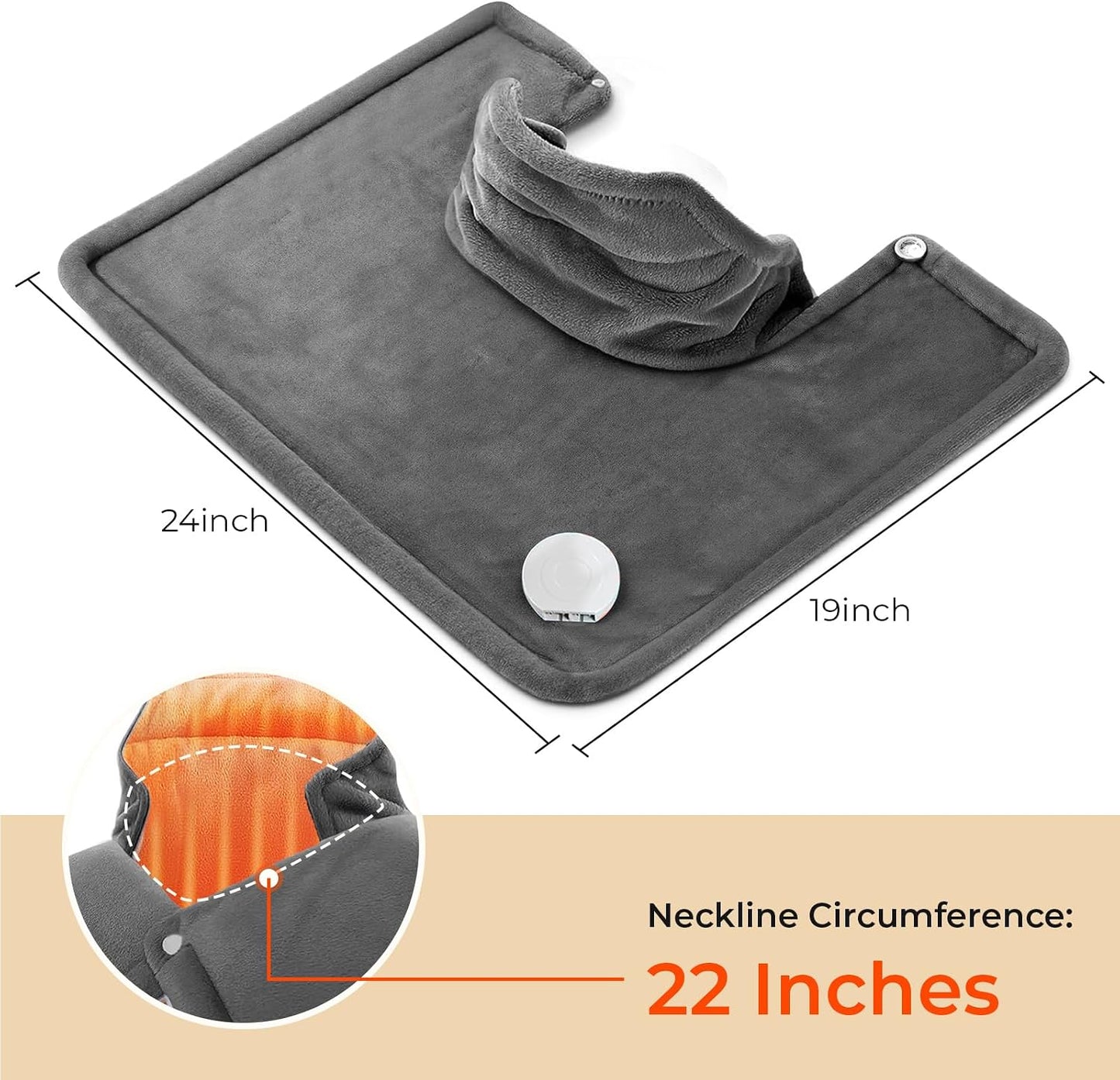 VAAGHANM Heating Pad: Electric Weighted Instant Heat Pad for Neck & Shoulders & Back -6 Heat Options & 6 Auto Timer Mode -for Office/Home/Post-Workout