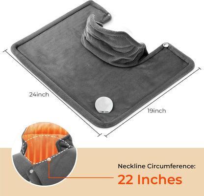 VAAGHANM Heating Pad: Electric Weighted Instant Heat Pad for Neck & Shoulders & Back -6 Heat Options & 6 Auto Timer Mode -for Office/Home/Post-Workout-Gift for Women Men