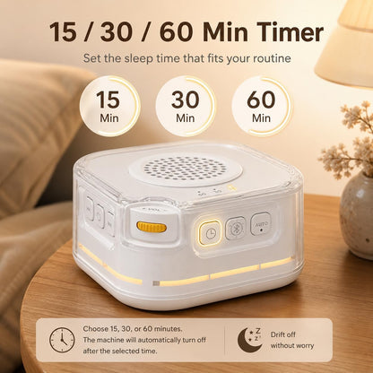 White Noise Machine for Baby Sleep, Bluetooth Speaker for Nursery Travel