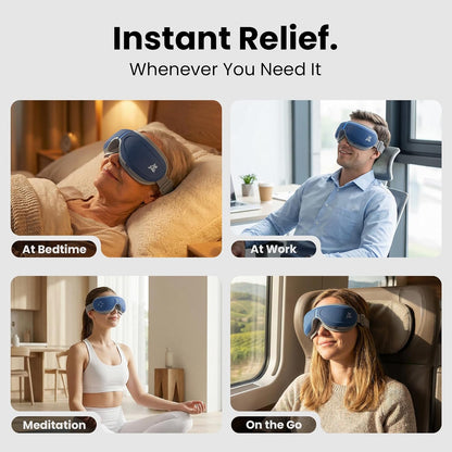 BOB AND BRAD Eye Massager with Heat FSA Eligible HSA, Birthday Gifts for Women Men Mom, Heated Eye Mask for Migraines with Music, Smart Migraine Massager for Dry Eyes Relief & Improve Sleep