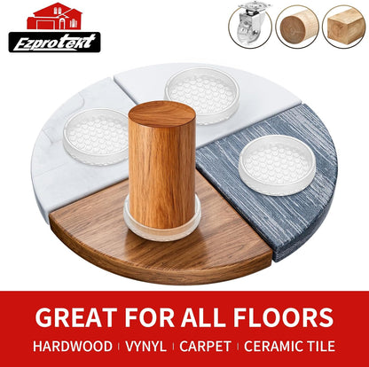 Ezprotekt Non Slip Furniture Pads, 12 Pcs 2" Anti Skid Rubber Furniture Caster Cups, Anti-Slip Furniture Coasters for Hardwood Floors, Anti Slide Floor Protectors for Bed Couch Stoppers (Black)