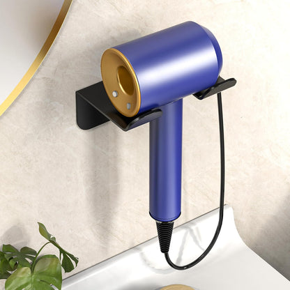 YIGII Hair Dryer Holder Wall Mounted Self Adhesive No Drill with Cord Organizer, Stainless Steel Storage for Bathroom Vanity Cabinet