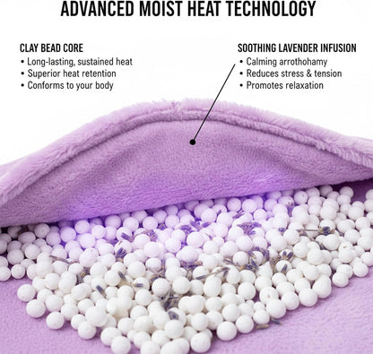 Microwavable Heating Pad - Multi-Purpose Warm Relief for Neck, Shoulders, Lumbar Muscles, Colic & Upset Stomach, Soft Skin-Friendly Fabric, Portable for Home/Office/Travel