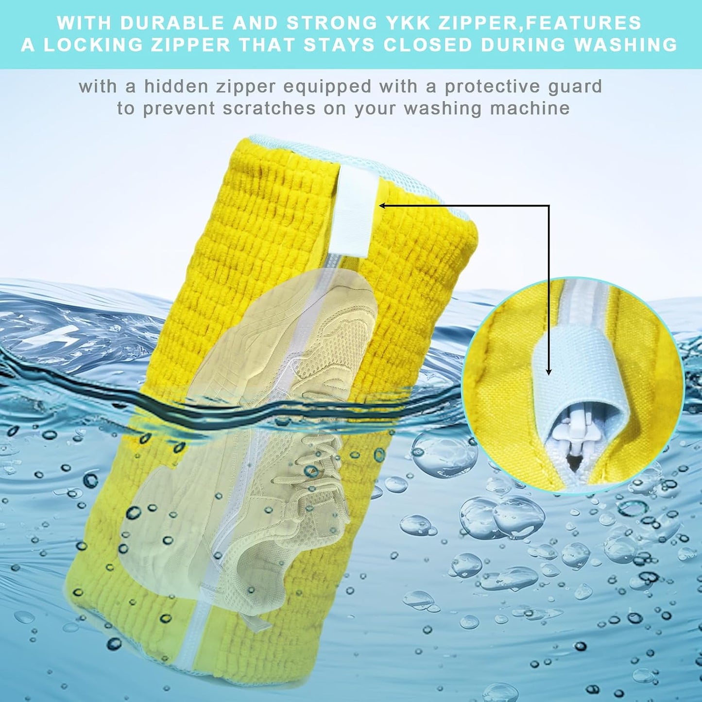 2PCS Shoe Washing Machine Bag With Zipper,Heavy Duty Shoe Washing Bag,Grey | sneaker washing machine bag,sneaker bag for washing machine,laundry shoe bag for washing machine,tennis shoes washing bag