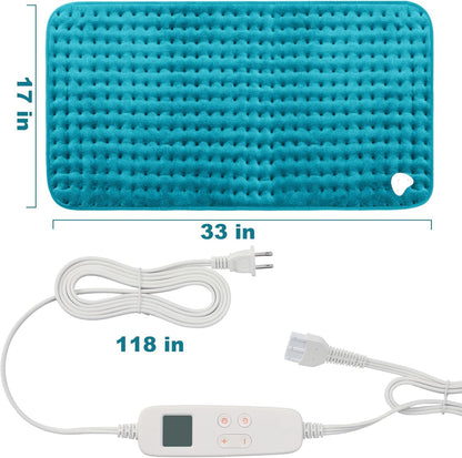 VAAGHANM Heating Pad: 33 x 17 inches Electric Heating Pad for Back -Extra Large Heat Pad for Shoulder/Neck/Knee/Arms - Upgraded 6 Timer & 6 Temperature Controller -Auto Shut Off- Gift for Mom