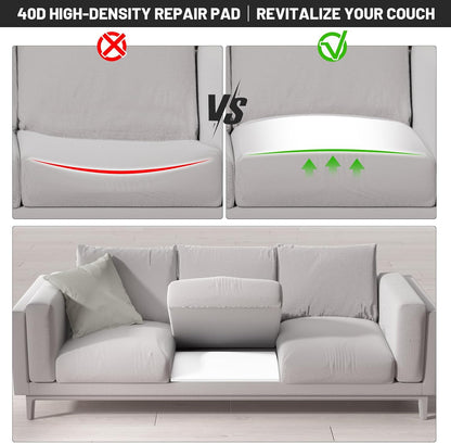 Couch Cushion Support for Sagging Seat, 20"x20"x2" 40D High Density Curved Foam Sofa Cushion Support, Under-Cushion Sag Repair,Grey Set of 3