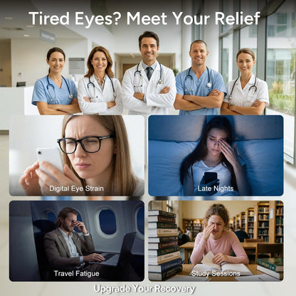 Cordless Heated Sleep Eye Mask: 3 Heat & 3 Timer Settings, USB-C Rechargeable Heated Sleep Mask with Washable Cover, 3D Zero-Pressure Eye Design, Foldable & Portable for Home and Travel