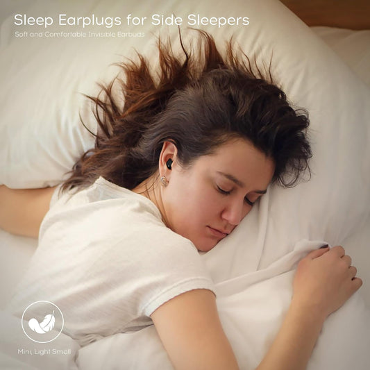 Sleep earplugs for Side Sleepers, Mini Invisible Wireless Bluetooth 5.3 Micro Sleep Noise Cancelling Headphones, Invisible earplugs for Small Ears Sleep, Exercise, Work, Hiking（Black）
