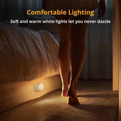 Lyridz Rechargeable Night Light with Motion Sensor, Dimmable Amber Nightlights for Bathroom, Bedroom, Kids Room, Hallway, Stairs, Pet House, 2 Pack