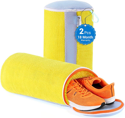 2-Pack Shoe Washing Machine Bags for Sneakers & Delicate Shoes, White | 3X Fade-resistant Fabric and 20,000+ Dense Fibers Lift Dirt, Protect Shoes and Reduce Scrubbing, Washer / Dryer Safe
