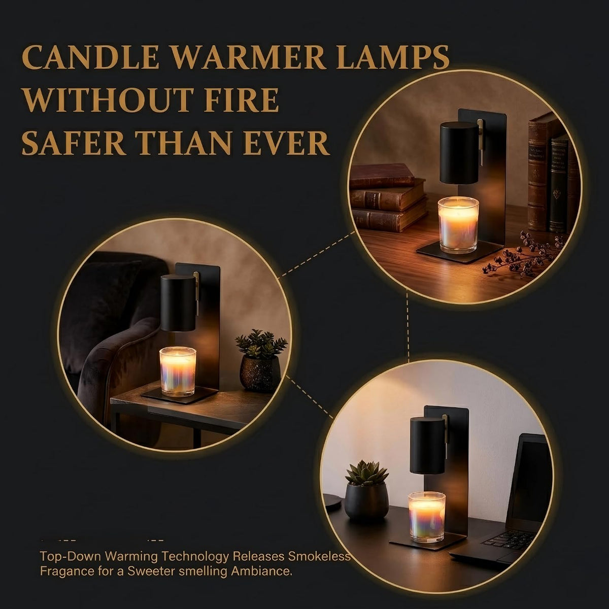MOAFINA White Candle Warmer Lamp with Timer,Height Adjustable Dimmable