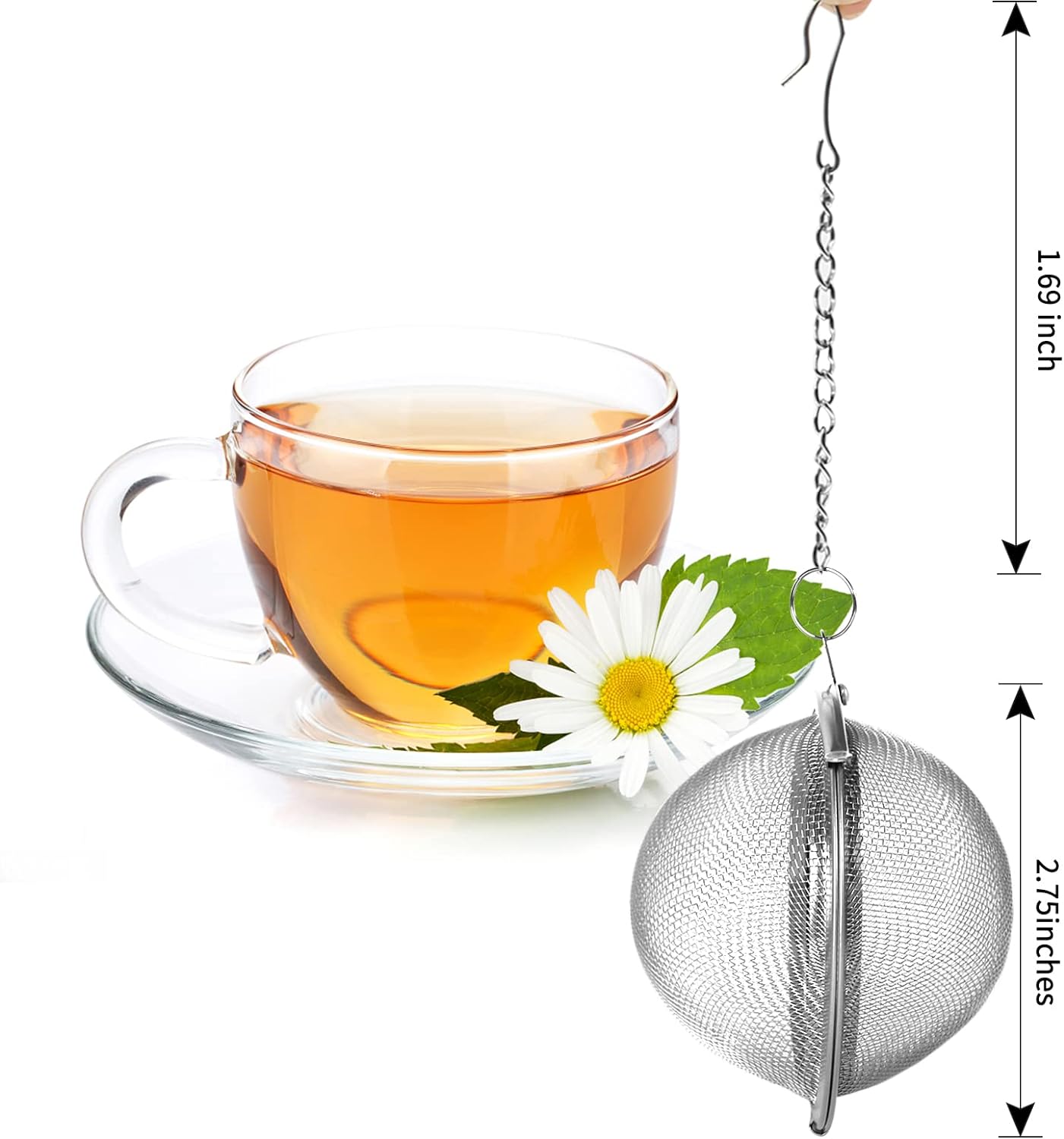 2pcs Stainless Steel Mesh Tea Ball 2.1 Inch Tea Strainers | Teas Infuser Strainer Filters for Teas