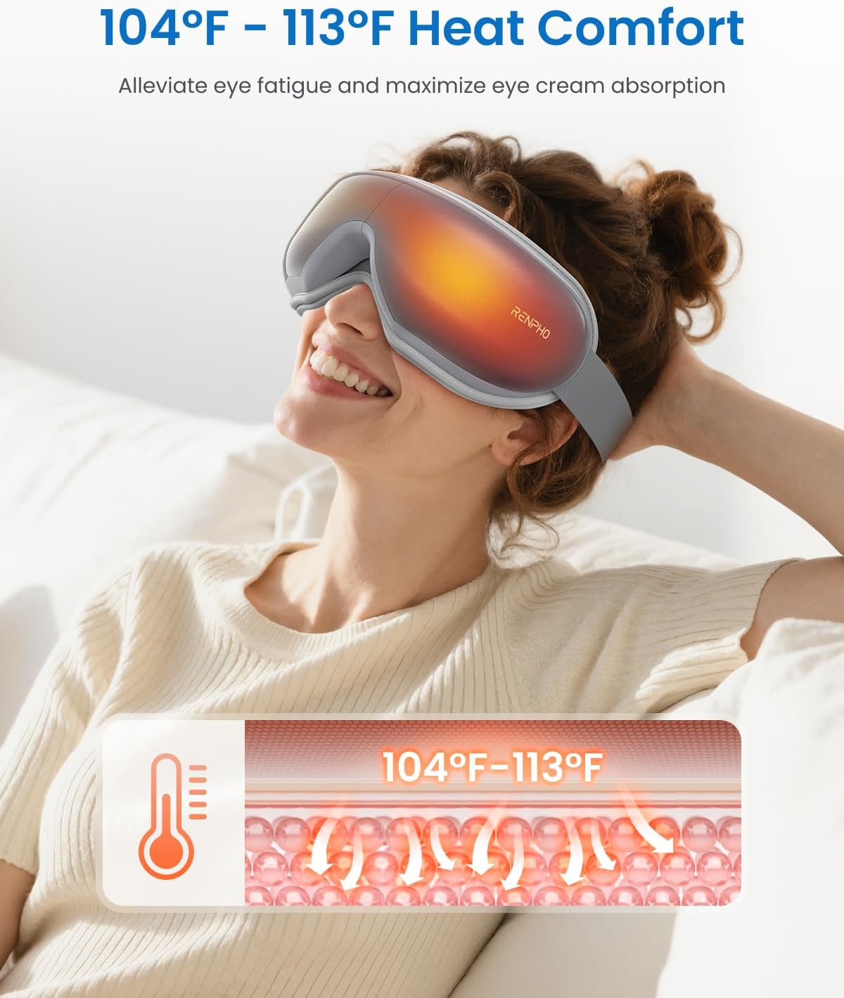 RENPHO Eyeris 1 Eye Massager with Heat, Heated Massage Eye Mask