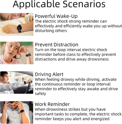 Electric Shock Alarm Clock for Heavy Sleepers|Silent Alarm Clock|Get up on time|Strong Wake-up Call |Shock Pulse for Self-Discipline and Combat Fatigue|Powered for Students & Hard of Hearing