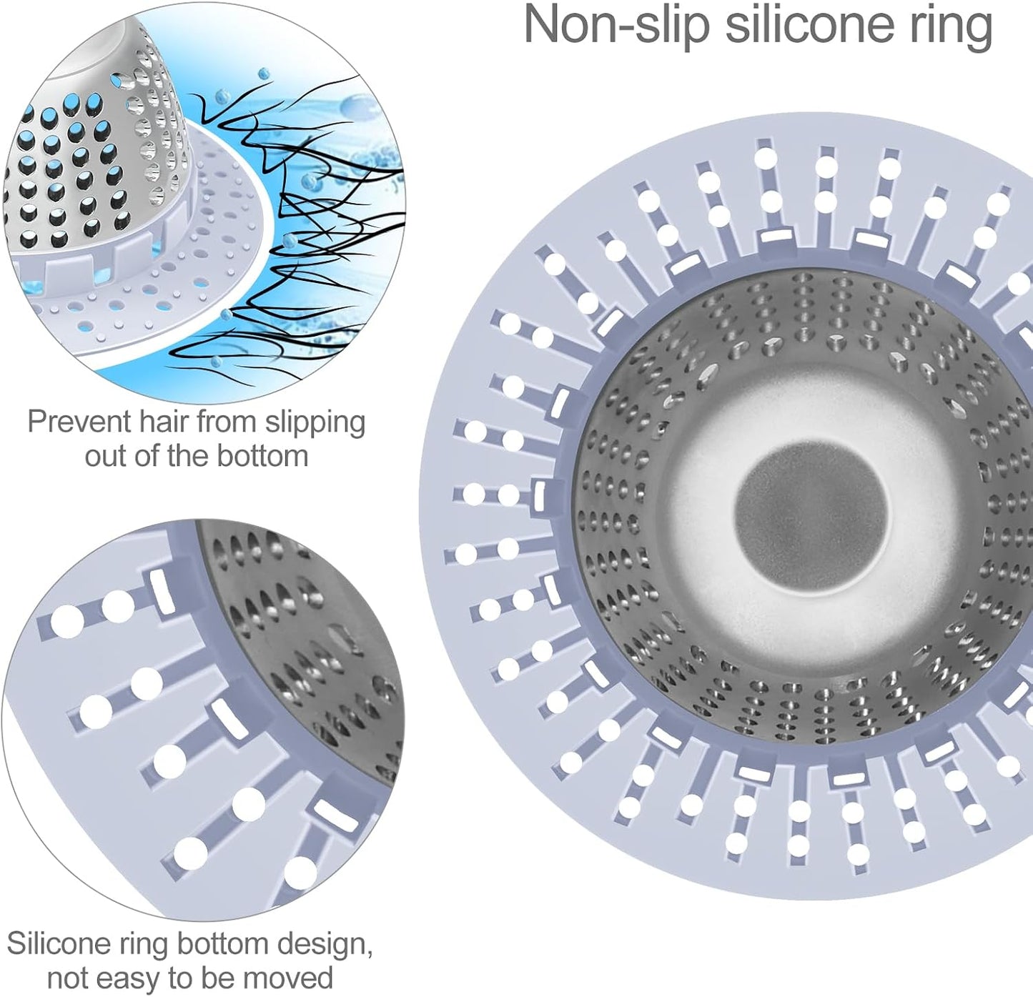 LEKEYE Drain Hair Catcher/Bathtub Drain Cover/Drain Protector for Pop-Up & Regular Drains(Patented Product)