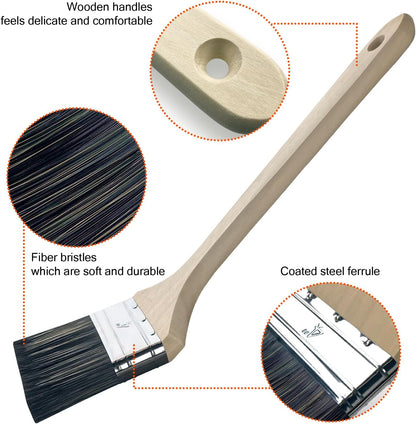 Great Andrew Radiator Paint Brush 4" with Long Handle | Bent Radiator Brush for Celling, Wall Treatment, Edging, Hard-to-Reach Painting &Cleaning