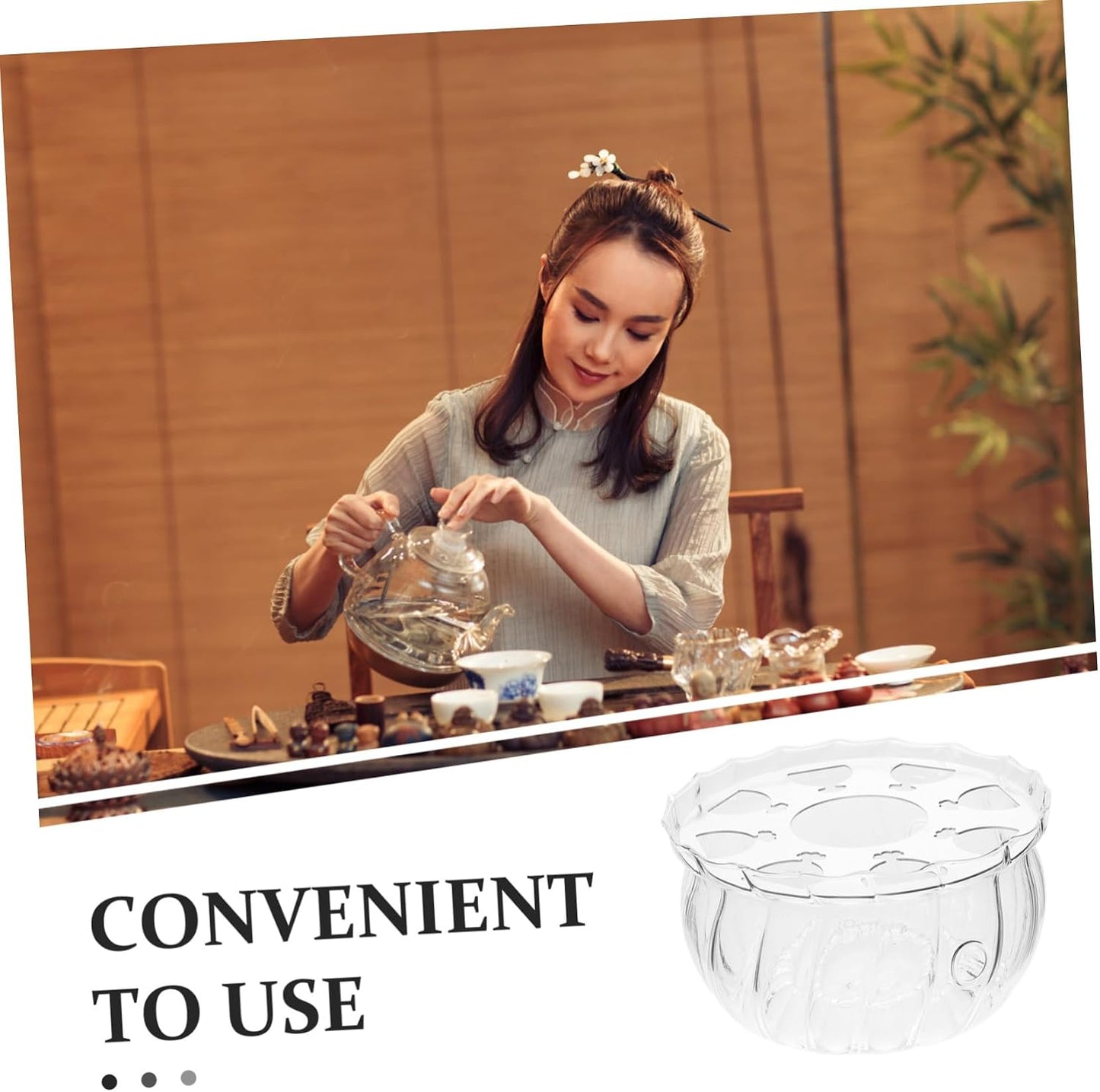 PRETYZOOM Teapot Cozy Stand Decorative Porcelain Teapot Warmer Loose Tea Steeper Pot Tea Serving Tray