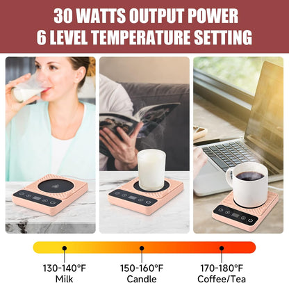 Mug Warmer - Electric Coffee Mug Warmer with Timer,Coffee Cup Warmer for Desk Auto Shut Off,Smart 6-Temperature Control, Coffee Accessories for Coffee Lovers, White | Coffee Cup Warmer for Desk Auto Shut Off,Smart 6-Temperature Control, Coffee
