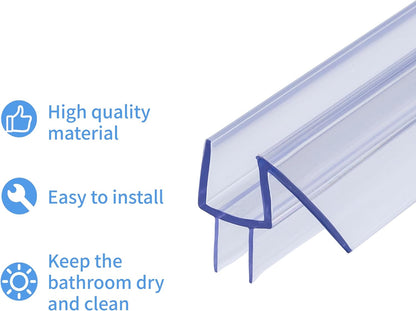 2-Pack ShowerDoor Bottom Seal 3/8" x 36" Polycarbonate Frameless Ultra Clear Shower Door Seal Strip for Glass Doors Stop Leaks and Create a Water Barrier Replacement Shower Cubicle