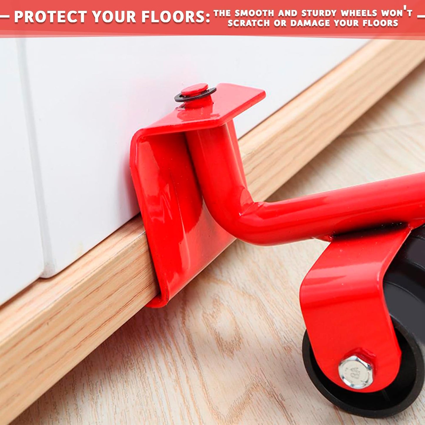 Furniture Lifter Tool with Sliders, Fridge Mover Set Up to 220 Lbs | Sofas, Tables, and Dressers Glide Easily with 360° Wheels | Non-Scratch Sliders Protect Hardwood Floors