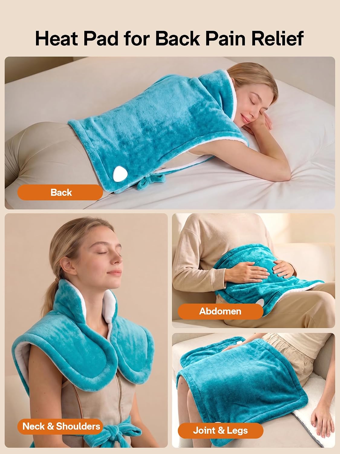 ALLJOY Heating Pad for Neck and Shoulders and Back Pain Relief