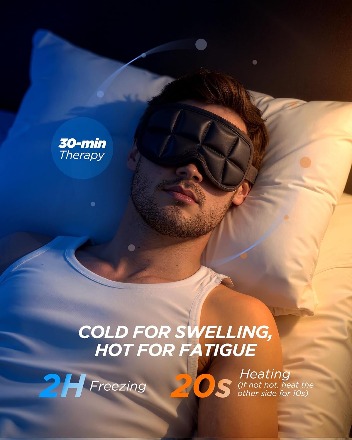 3D Cooling Sleep Mask with Double Coldfocus Gel for Hot & Cold Therapy