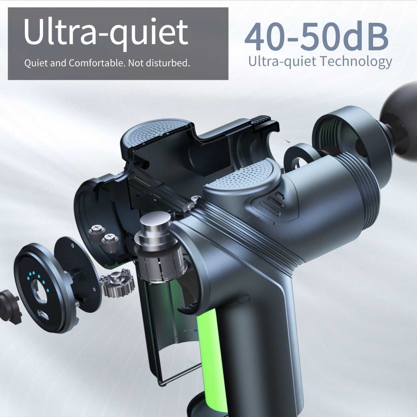 Massage Gun Deep Tissue, Silent Motor and Portable Massage Gun with 4 Interchangeable Heads for Deep Muscle Relief and Relaxation, Relax Gift