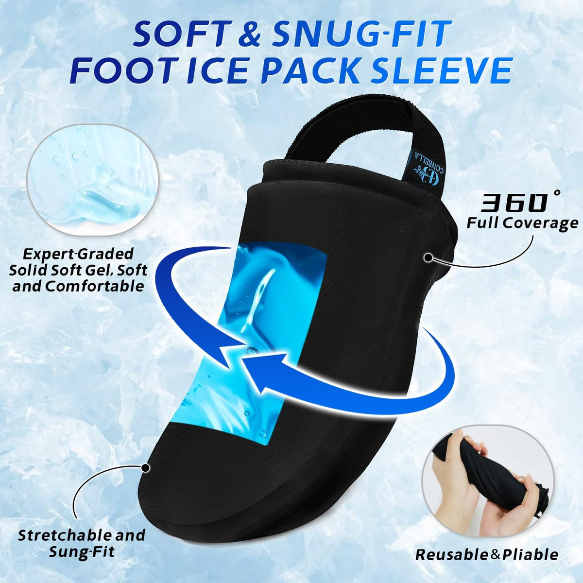 Foot Toes Ice Pack Wrap, Hot and Cold Compress for Bunion Relief