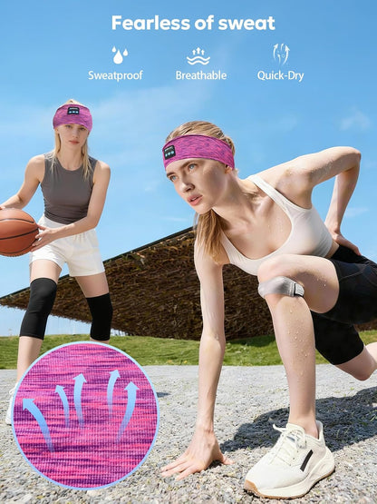 AONESY Bluetooth Headband for Sleeping, Headband Headphones for Side Sleepers & Sports, Washable & Wireless Music Headband with Secure Fit for Running, Workout, Gym, Yoga - Great Gift