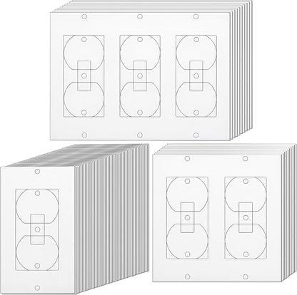 Fasmov 70 Pcs Wall Insulation Gasket, EVA Foam Outlet Sealers White Rectangle Weatherproof Gasket Sealer Energy Saving for Electrical Plates Switch Covers, 3 Sizes for Home & Commercial Use