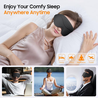 BeHoomi Sleep Mask, Premium Eye Mask for Sleeping, Total Blackout, Super Soft Comfort, Adjustable Fit, Upgraded 3D Ergonomic Designed Sleeping Mask for Home, Office, Travel, Meditation, Yoga, Pink