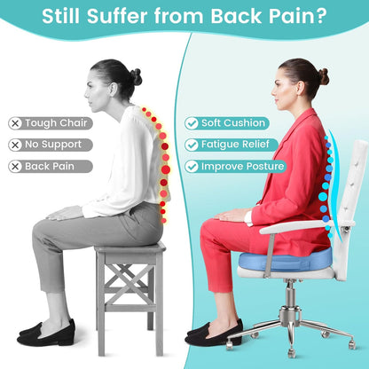 Gel Seat Cushion, Enhanced Memory Foam Cushion for Tailbone Pain, Black | Cooling Gel for Office Chair, U-shaped Design Chair Cushion for Gaming, Car, Wheelchair, Non-Slip Base, Washable Cover